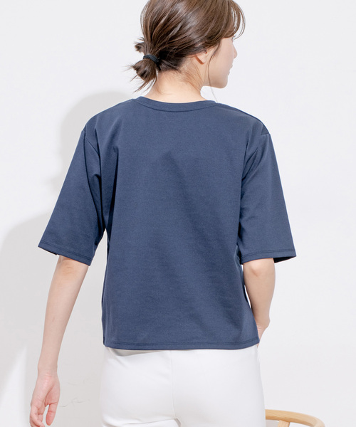 Jayro（ジャイロ）の「ポンチロゴプリントTシャツ（Tシャツ/カットソー・レディース・ブルー系その他4/ホワイト系その他/ネイビー/イエロー・FREE）」の7枚目の写真