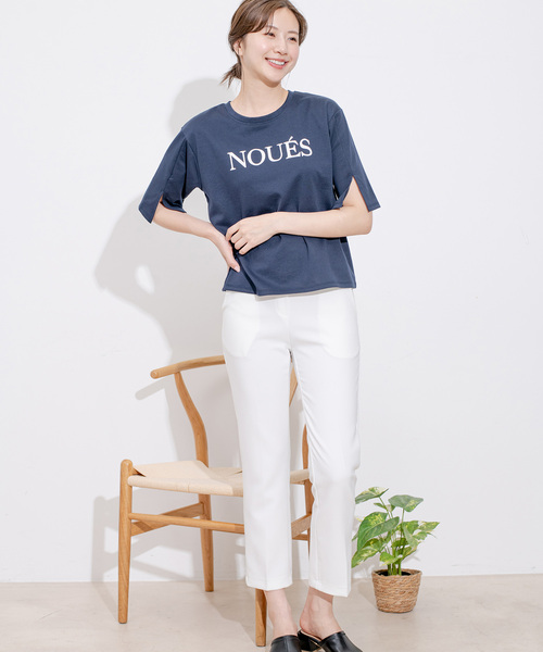 Jayro（ジャイロ）の「ポンチロゴプリントTシャツ（Tシャツ/カットソー・レディース・ブルー系その他4/ホワイト系その他/ネイビー/イエロー・FREE）」の8枚目の写真