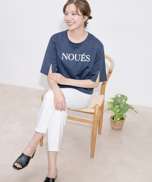 Jayro（ジャイロ）の「ポンチロゴプリントTシャツ（Tシャツ/カットソー・レディース・ブルー系その他4/ホワイト系その他/ネイビー/イエロー・FREE）」の9枚目の写真