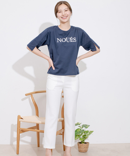 Jayro（ジャイロ）の「ポンチロゴプリントTシャツ（Tシャツ/カットソー・レディース・ブルー系その他4/ホワイト系その他/ネイビー/イエロー・FREE）」の10枚目の写真