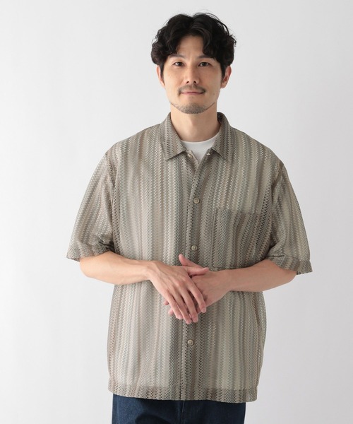 今季プラージュ　ワークシャツ　ダークグレー　Free size TAAKK - 【24AW】グラデーション フロッキー チュールシャツ