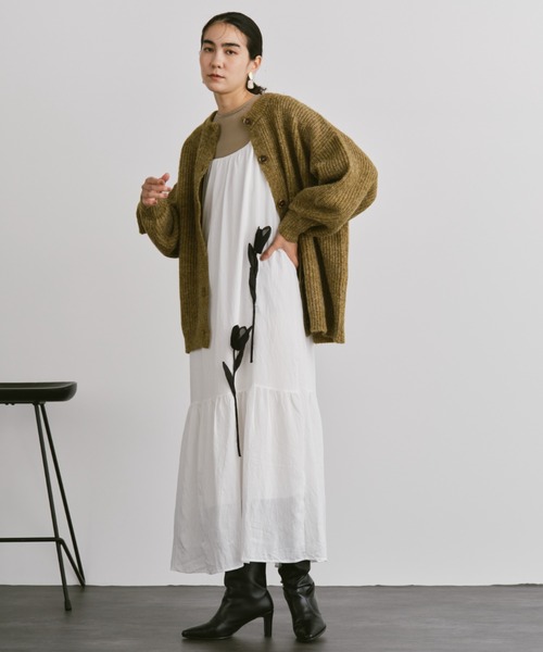 サラッと着られる素敵な1枚Hermes\tEffet Kaleidoscopeワンピース ビジューストラップスリットワンピ / Bijou Strap Slit One