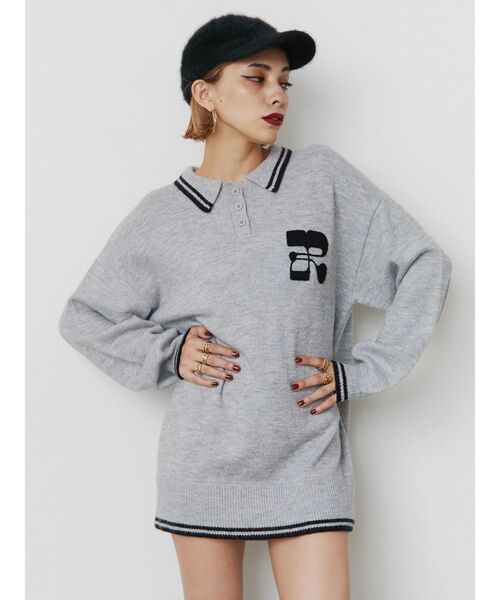 【セール】ワンポイントポロニットトップス（ニット/セーター）｜EVRIS（エヴリス）