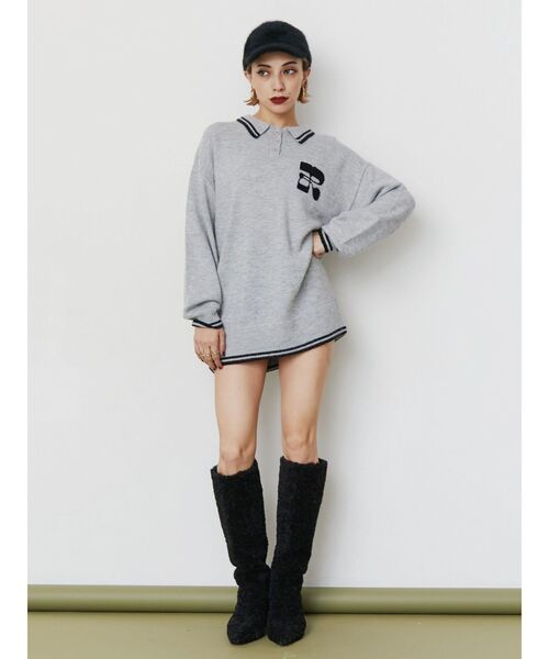 【セール】ワンポイントポロニットトップス（ニット/セーター）｜EVRIS（エヴリス）