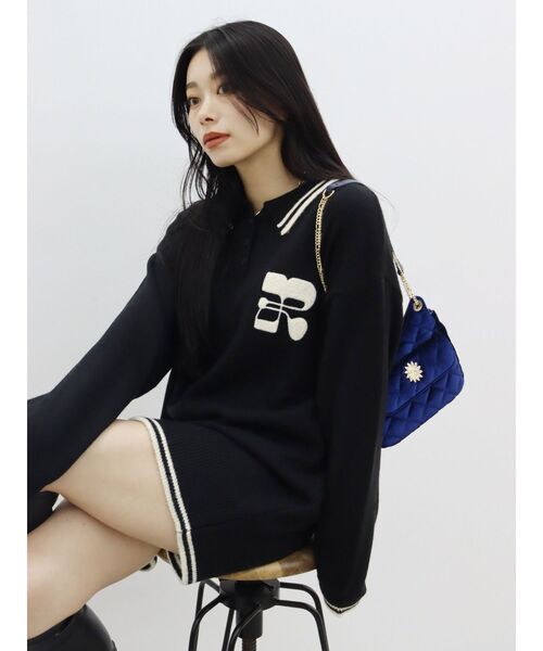 【セール】ワンポイントポロニットトップス（ニット/セーター）｜EVRIS（エヴリス）