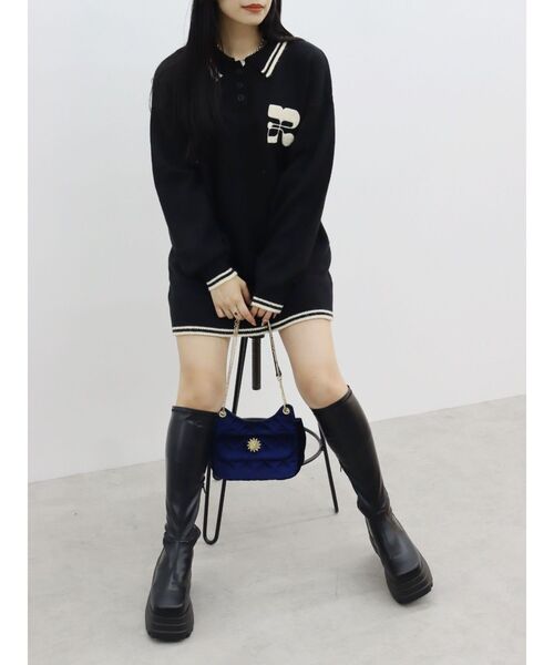 【セール】ワンポイントポロニットトップス（ニット/セーター）｜EVRIS（エヴリス）