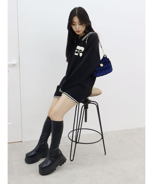 【セール】ワンポイントポロニットトップス（ニット/セーター）｜EVRIS（エヴリス）