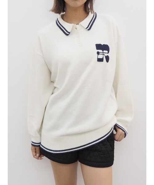【セール】ワンポイントポロニットトップス（ニット/セーター）｜EVRIS（エヴリス）