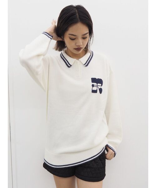【セール】ワンポイントポロニットトップス（ニット/セーター）｜EVRIS（エヴリス）