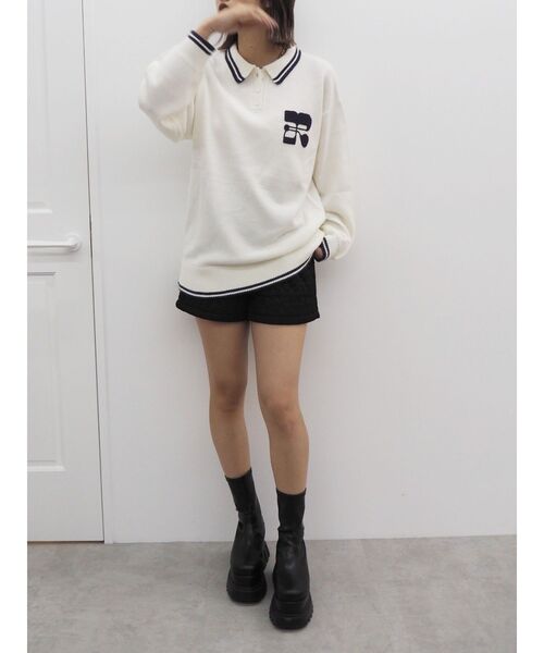 【セール】ワンポイントポロニットトップス（ニット/セーター）｜EVRIS（エヴリス）