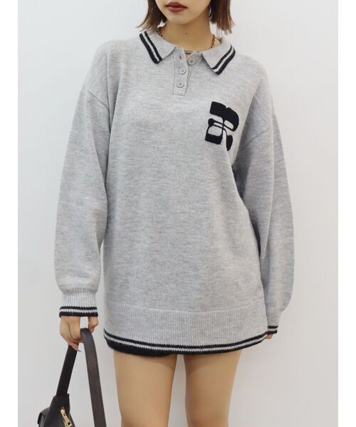 【セール】ワンポイントポロニットトップス（ニット/セーター）｜EVRIS（エヴリス）