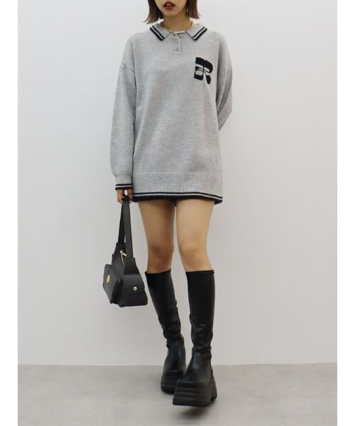 【セール】ワンポイントポロニットトップス（ニット/セーター）｜EVRIS（エヴリス）