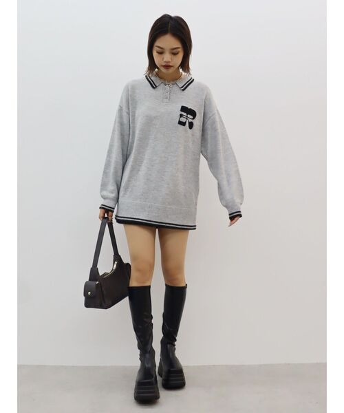 【セール】ワンポイントポロニットトップス（ニット/セーター）｜EVRIS（エヴリス）