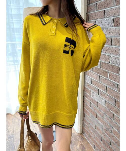 【セール】ワンポイントポロニットトップス（ニット/セーター）｜EVRIS（エヴリス）