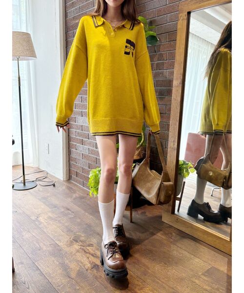 【セール】ワンポイントポロニットトップス（ニット/セーター）｜EVRIS（エヴリス）