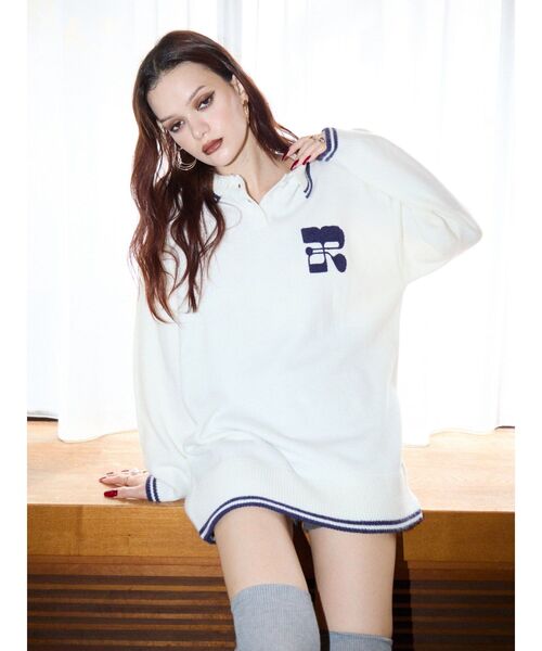 【セール】ワンポイントポロニットトップス（ニット/セーター）｜EVRIS（エヴリス）