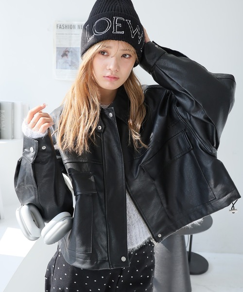 ブルゾンレディース セール】2WAYステッチ入り裏ボアファー付きブルゾン（ブルゾン）｜LADY
