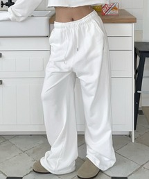 A'GEM/9 × .kom 『muah muah/ムーアムーア』 LOGO STITCH LINE WIDE BANDING PANTS/ステッチロゴラインワイドバンディングパンツ