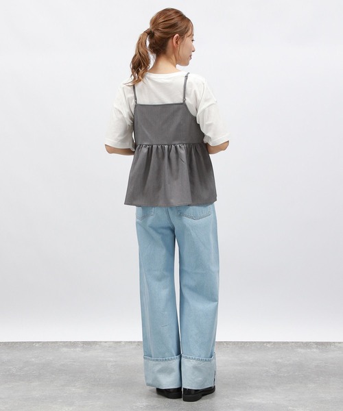 LAKOLE（ラコレ）の「ロールアップワイドデニム / 138700（デニムパンツ・レディース・ライトブルー/ブラック/アクア・MEDIUM/SMALL/LARGE）」の5枚目の写真