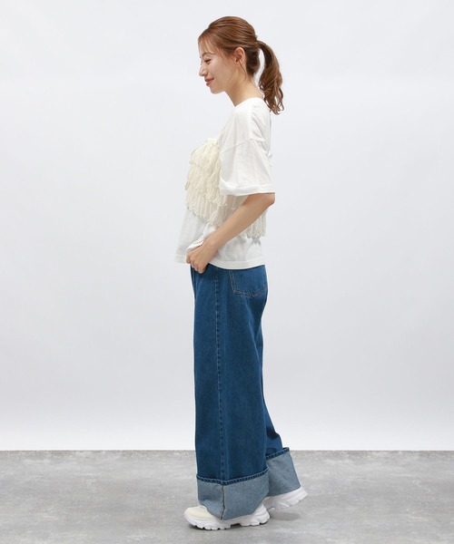 LAKOLE（ラコレ）の「ロールアップワイドデニム / 138700（デニムパンツ・レディース・ライトブルー/ブラック/アクア・MEDIUM/SMALL/LARGE）」の8枚目の写真