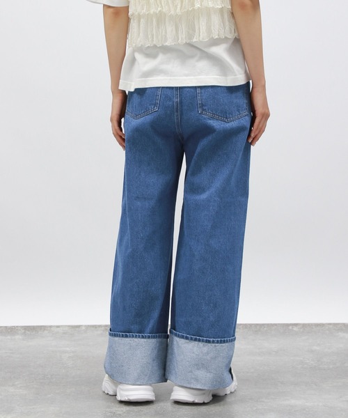 LAKOLE（ラコレ）の「ロールアップワイドデニム / 138700（デニムパンツ・レディース・ライトブルー/ブラック/アクア・MEDIUM/SMALL/LARGE）」の18枚目の写真