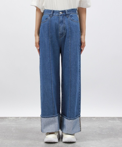 LAKOLE（ラコレ）の「ロールアップワイドデニム / 138700（デニムパンツ・レディース・ライトブルー/ブラック/アクア・MEDIUM/SMALL/LARGE）」の19枚目の写真