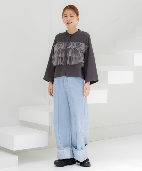 セール】ロールアップワイドデニム / 138700（デニムパンツ）｜LAKOLE