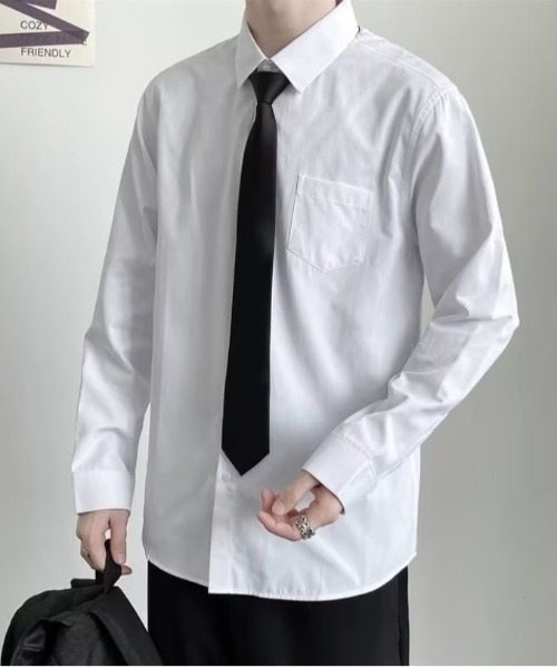Sakka(サッカ)の「ネクタイ付きホワイトルーズシャツ(シャツ/ブラウス・メンズ・ホワイト・XX-LARGE/XXX-LARGE/MEDIUM/LARGE/X-LARGE)」の3枚目の写真