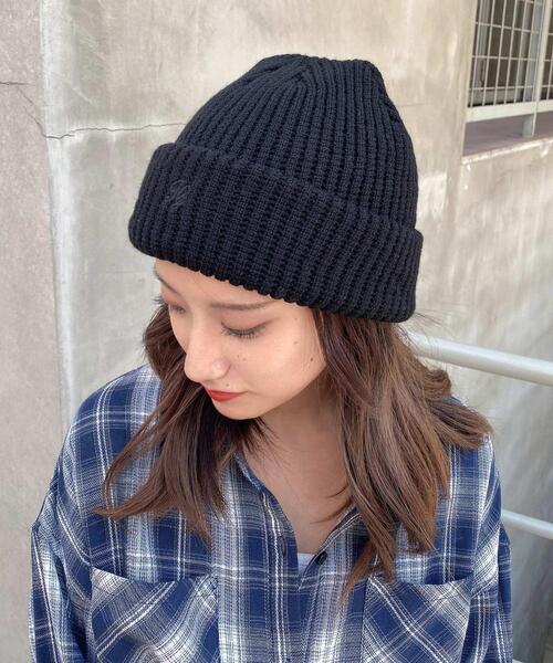 INGNI（イング）の「ロゴ刺繍ニット帽（ニットキャップ/ビーニー・レディース・ブラック系その他6/オフホワイト/ブラック・ONE SIZE）」の11枚目の写真