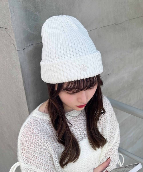 INGNI（イング）の「ロゴ刺繍ニット帽（ニットキャップ/ビーニー・レディース・ブラック系その他6/オフホワイト/ブラック・ONE SIZE）」の13枚目の写真