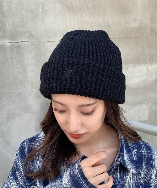 INGNI（イング）の「ロゴ刺繍ニット帽（ニットキャップ/ビーニー・レディース・ブラック系その他6/オフホワイト/ブラック・ONE SIZE）」の19枚目の写真