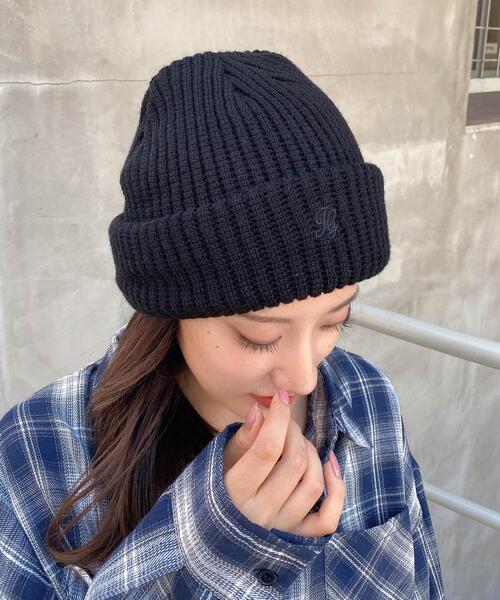 INGNI（イング）の「ロゴ刺繍ニット帽（ニットキャップ/ビーニー・レディース・ブラック系その他6/オフホワイト/ブラック・ONE SIZE）」の18枚目の写真