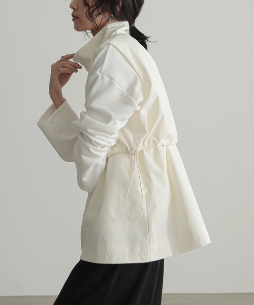for/c（フォーシー）の「撥水タフタベスト【サスティナブル】（ブルゾン・レディース・アイボリー/ブラック・M/L）」の5枚目の写真