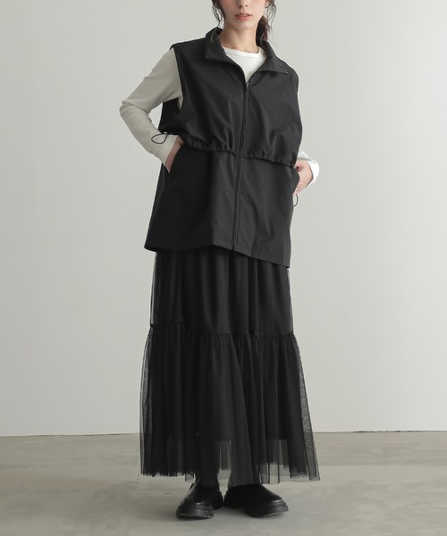 for/c（フォーシー）の「撥水タフタベスト【サスティナブル】（ブルゾン・レディース・アイボリー/ブラック・M/L）」の14枚目の写真