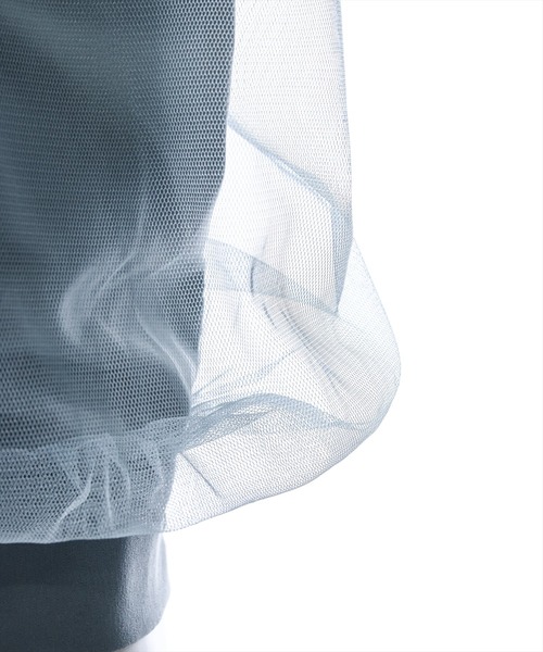 clear（クリア）の「長袖チュールドッキングペプラムブラウス [ふんわり 美シルエット]≪再入荷≫（シャツ/ブラウス・レディース・チャコールグレー/オフホワイト/ブルーグレー・F）」の19枚目の写真