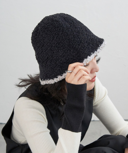 VENCEEXCHANGE（ヴァンスエクスチェンジ）の「ブークレボアハット（ハット・レディース・ブラック/グレー/オフホワイト・FREE）」の2枚目の写真