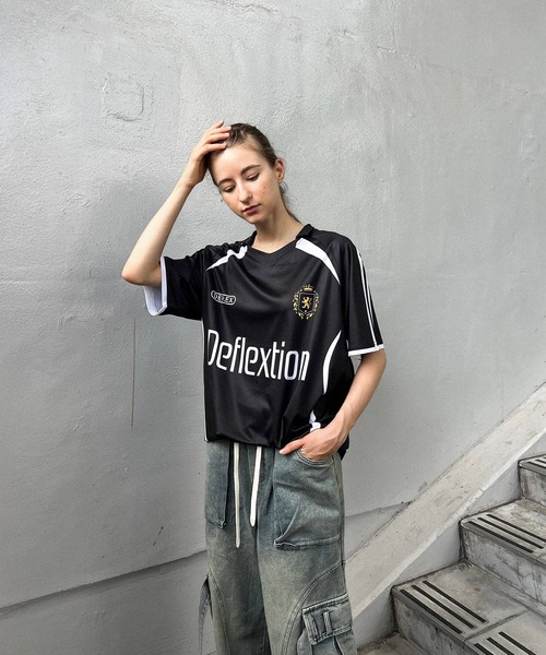 DEFLEXTION(ディフレクション)の「【DEFLEXTION / ディフレクション】Soccer shirt / サッカー ゲームシャツ(Tシャツ/カットソー・レディース・ホワイト/ブラック・LARGE/X-LARGE)」の14枚目の写真