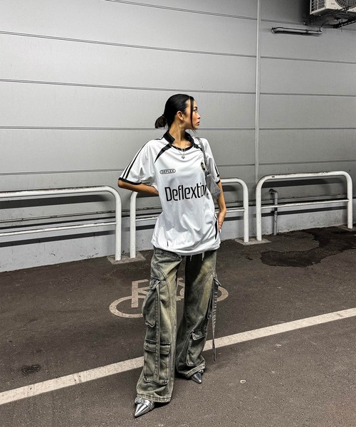 DEFLEXTION(ディフレクション)の「【DEFLEXTION / ディフレクション】Soccer shirt / サッカー ゲームシャツ(Tシャツ/カットソー・レディース・ホワイト/ブラック・LARGE/X-LARGE)」の8枚目の写真