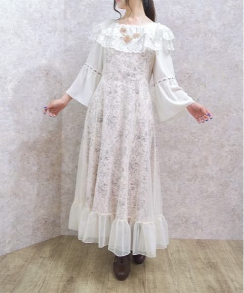 アクシーズファム レース装飾 トレンチワンピース ミント M 美品 レース襟付トレンチコート | outlet | axes femme online shop