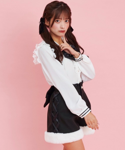 Secret Honey（シークレットハニー）の「サイドレースアップパンツ（その他パンツ・レディース・オフホワイト/グレー/ブラック/ピンク・MEDIUM）」の2枚目の写真