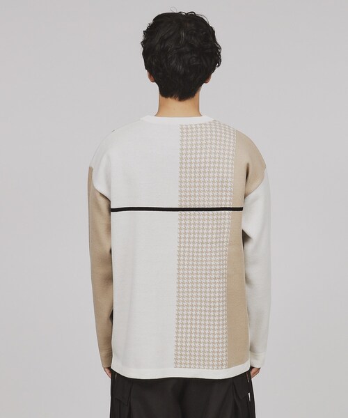 tk.TAKEO KIKUCHI（ティーケータケオキクチ）の「◆【もちもちニット】クラシックパターンクロスオーバー（ニット/セーター・メンズ・グレー系その他5/ホワイト系7/ブラック系4/ブルー系4/ワイン系6/モスグリーン系4・01/02/03/04）」の15枚目の写真