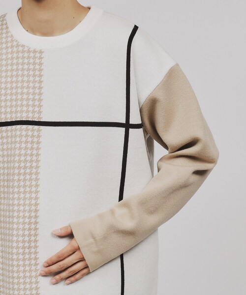 tk.TAKEO KIKUCHI（ティーケータケオキクチ）の「◆【もちもちニット】クラシックパターンクロスオーバー（ニット/セーター・メンズ・グレー系その他5/ホワイト系7/ブラック系4/ブルー系4/ワイン系6/モスグリーン系4・01/02/03/04）」の17枚目の写真