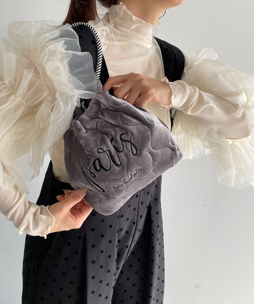 210nouve（トゥージュヌーブ）の「デザイン 刺繍 ミニ マーケット ハンドバッグ（ハンドバッグ・レディース・ゴールド/シルバー/ネイビー/ブラック/グレー系その他/ピンク系その他/ブラウン系その他・FREE）」の3枚目の写真