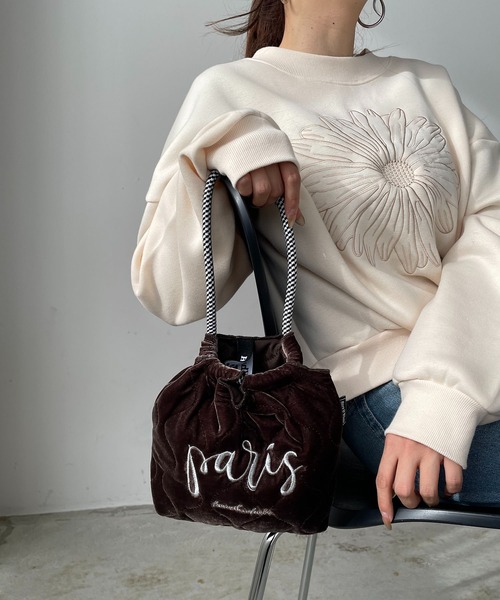 210nouve（トゥージュヌーブ）の「デザイン 刺繍 ミニ マーケット ハンドバッグ（ハンドバッグ・レディース・ゴールド/シルバー/ネイビー/ブラック/グレー系その他/ピンク系その他/ブラウン系その他・FREE）」の4枚目の写真