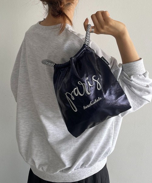 210nouve（トゥージュヌーブ）の「デザイン 刺繍 ミニ マーケット ハンドバッグ（ハンドバッグ・レディース・ゴールド/シルバー/ネイビー/ブラック/グレー系その他/ピンク系その他/ブラウン系その他・FREE）」の5枚目の写真