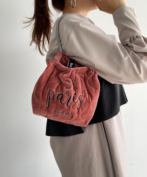 210nouve（トゥージュヌーブ）の「デザイン 刺繍 ミニ マーケット ハンドバッグ（ハンドバッグ・レディース・ゴールド/シルバー/ネイビー/ブラック/グレー系その他/ピンク系その他/ブラウン系その他・FREE）」の6枚目の写真