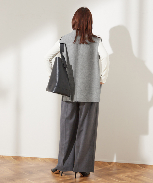 PROTAGONISTA（プロタゴニスタ）の「【PROTAGONISTA/プロタゴニスタ】WL ジレ（ベスト・レディース・ライトグレー/ブラウン・FREE）」の4枚目の写真