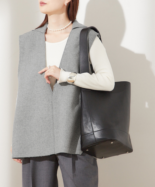 PROTAGONISTA（プロタゴニスタ）の「【PROTAGONISTA/プロタゴニスタ】WL ジレ（ベスト・レディース・ライトグレー/ブラウン・FREE）」の6枚目の写真