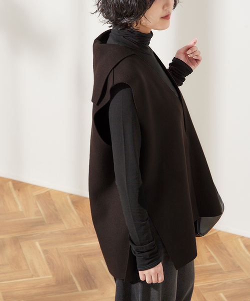 PROTAGONISTA（プロタゴニスタ）の「【PROTAGONISTA/プロタゴニスタ】WL ジレ（ベスト・レディース・ライトグレー/ブラウン・FREE）」の14枚目の写真