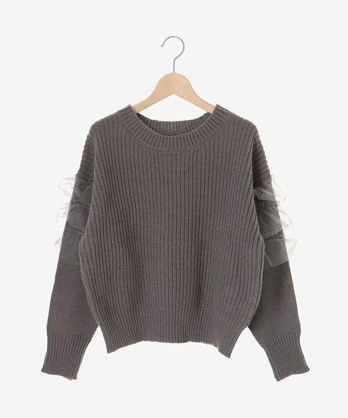 le.coeur blanc(ルクールブラン)の「チュール使いボリュームニットプルオーバー(ニット/セーター・レディース・ブラック/グレイッシュベージュ/グレー・38)」の17枚目の写真